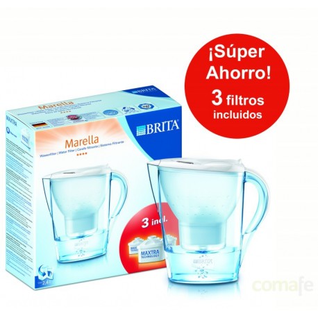 Jarra agua Marella blanca + 2 filtros MAXTRA BRITA - Ferretería